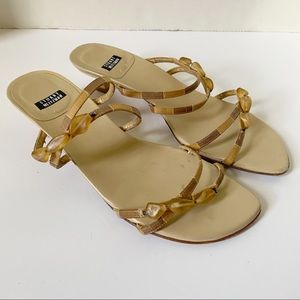 Stuart Weitzman Tan Beaded Sandals 6.5
